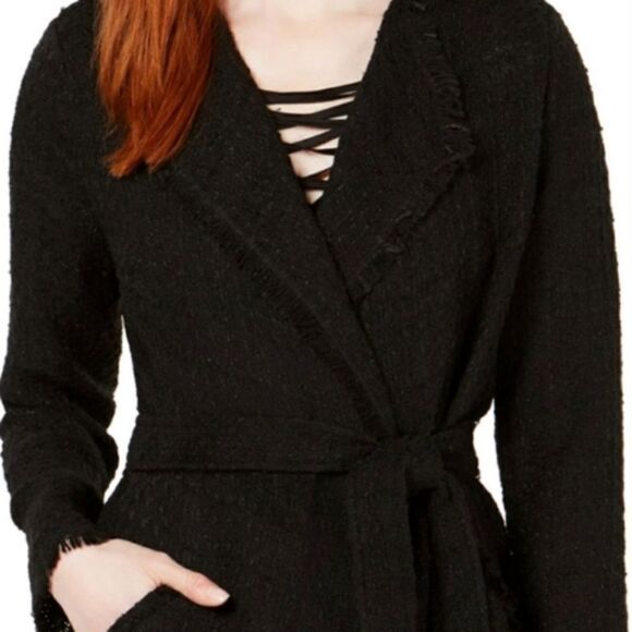 Stella Ginger Lace Boucle Wrap Jacket Black - Picture 3 of 6